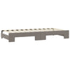 daybed med udtræk og skuffer 80x200 cm stof gråbrun
