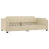 daybed med udtræk og skuffer 80x200 cm stof cremefarvet