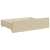 daybed med udtræk og skuffer 80x200 cm stof cremefarvet