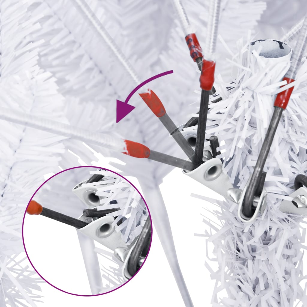 kunstigt juletræ med juletræsfod 120 cm hængslet hvid