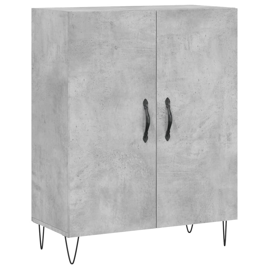 højskab 69,5x34x180 cm konstrueret træ betongrå