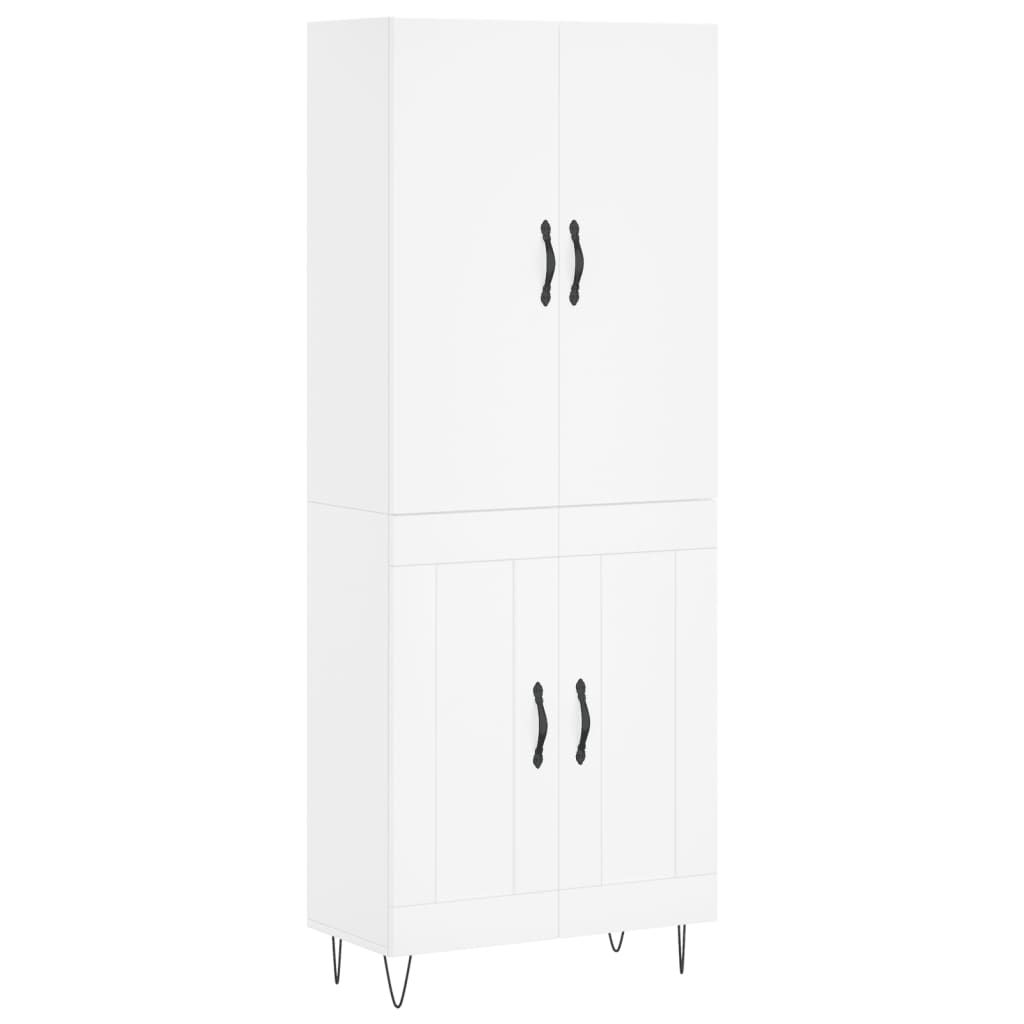 højskab 69,5x34x180 cm konstrueret træ hvid
