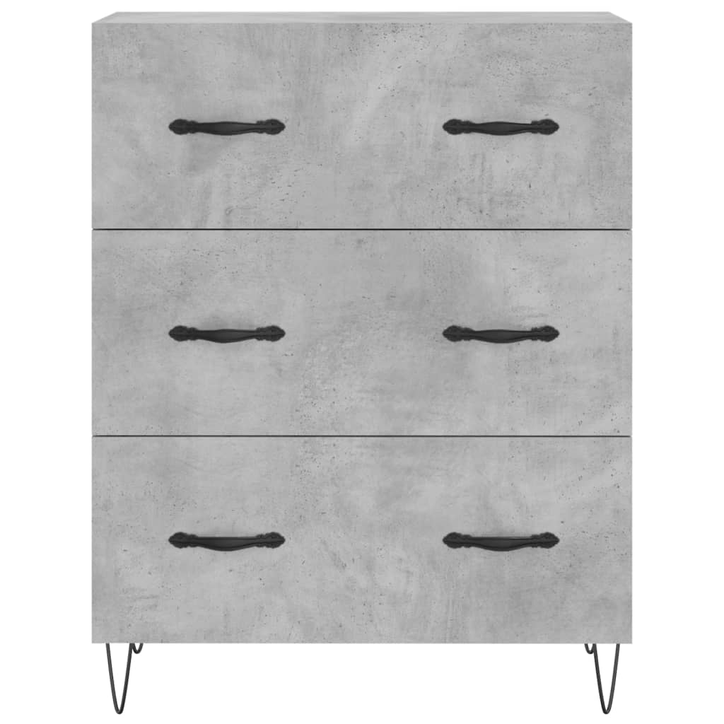 højskab 69,5x34x180 cm konstrueret træ betongrå