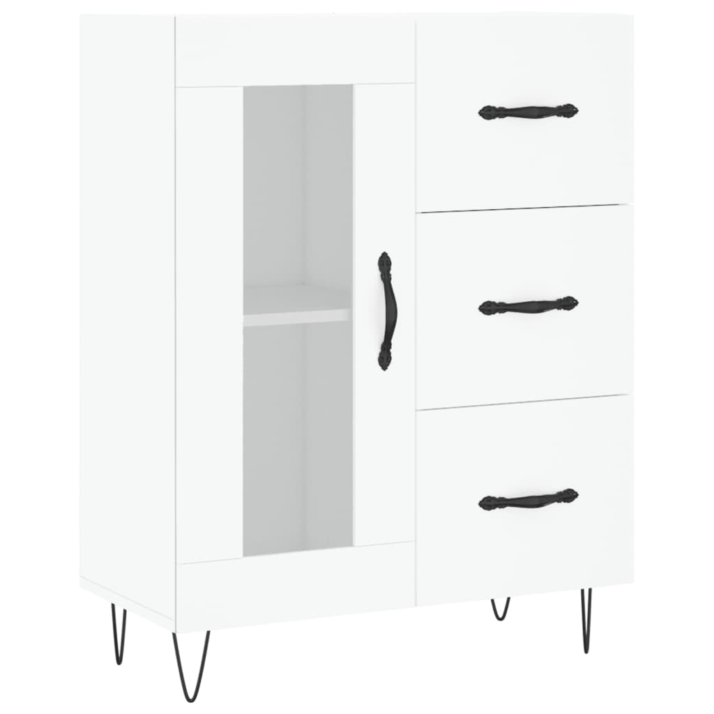 højskab 69,5x34x180 cm konstrueret træ hvid