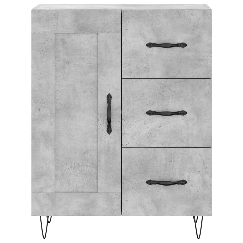 højskab 69,5x34x180 cm konstrueret træ betongrå