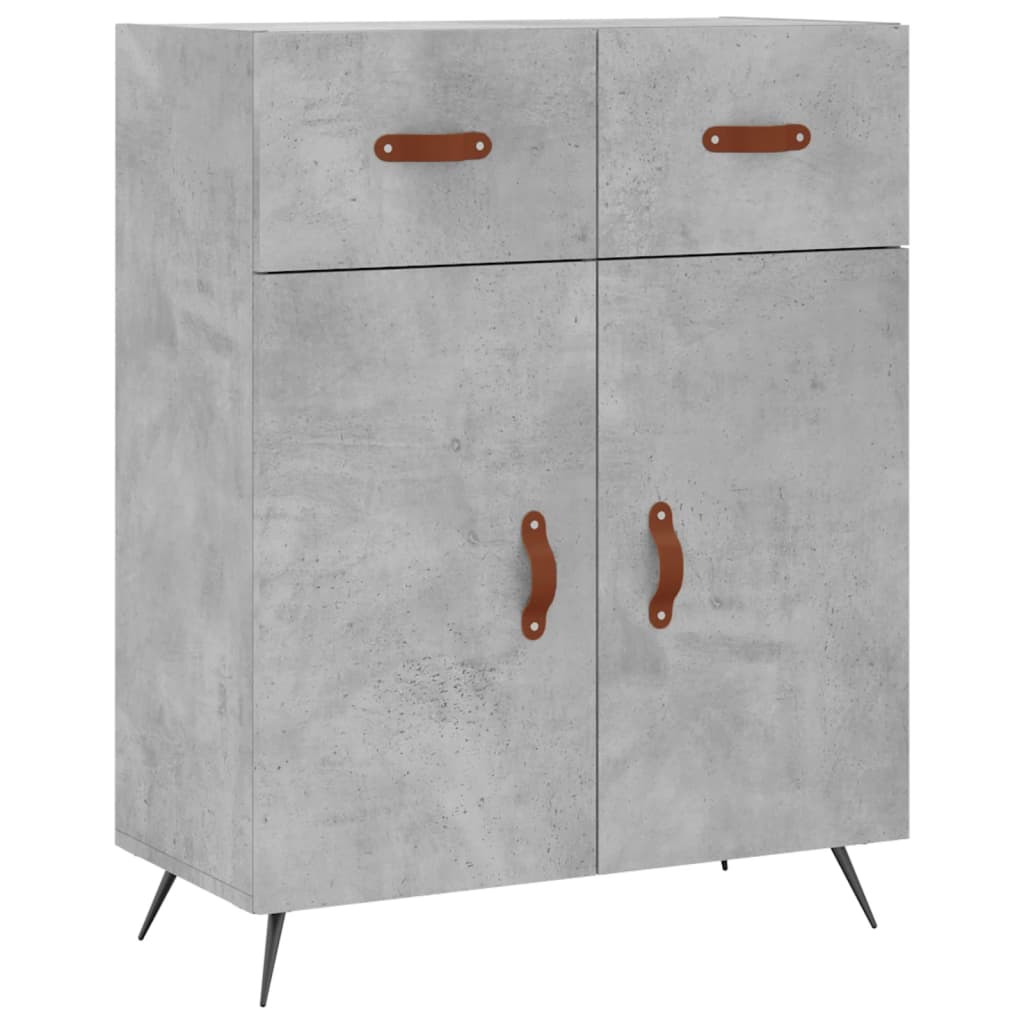 højskab 69,5x34x180 cm konstrueret træ betongrå