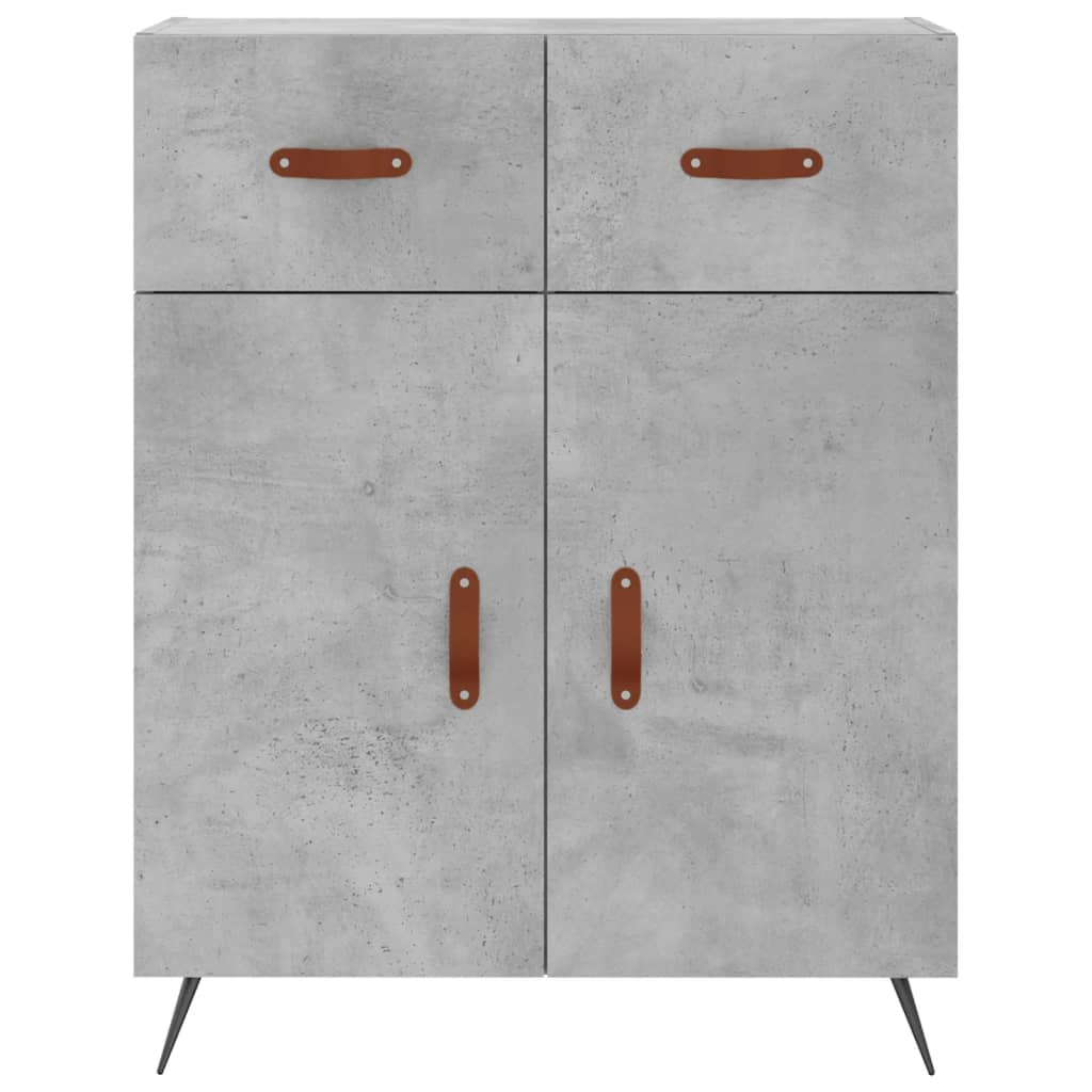 højskab 69,5x34x180 cm konstrueret træ betongrå