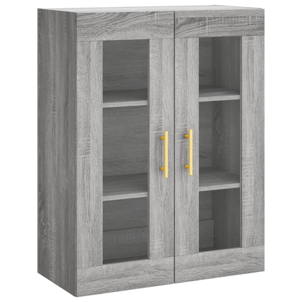 højskab 69,5x34x180 cm konstrueret træ grå sonoma-eg