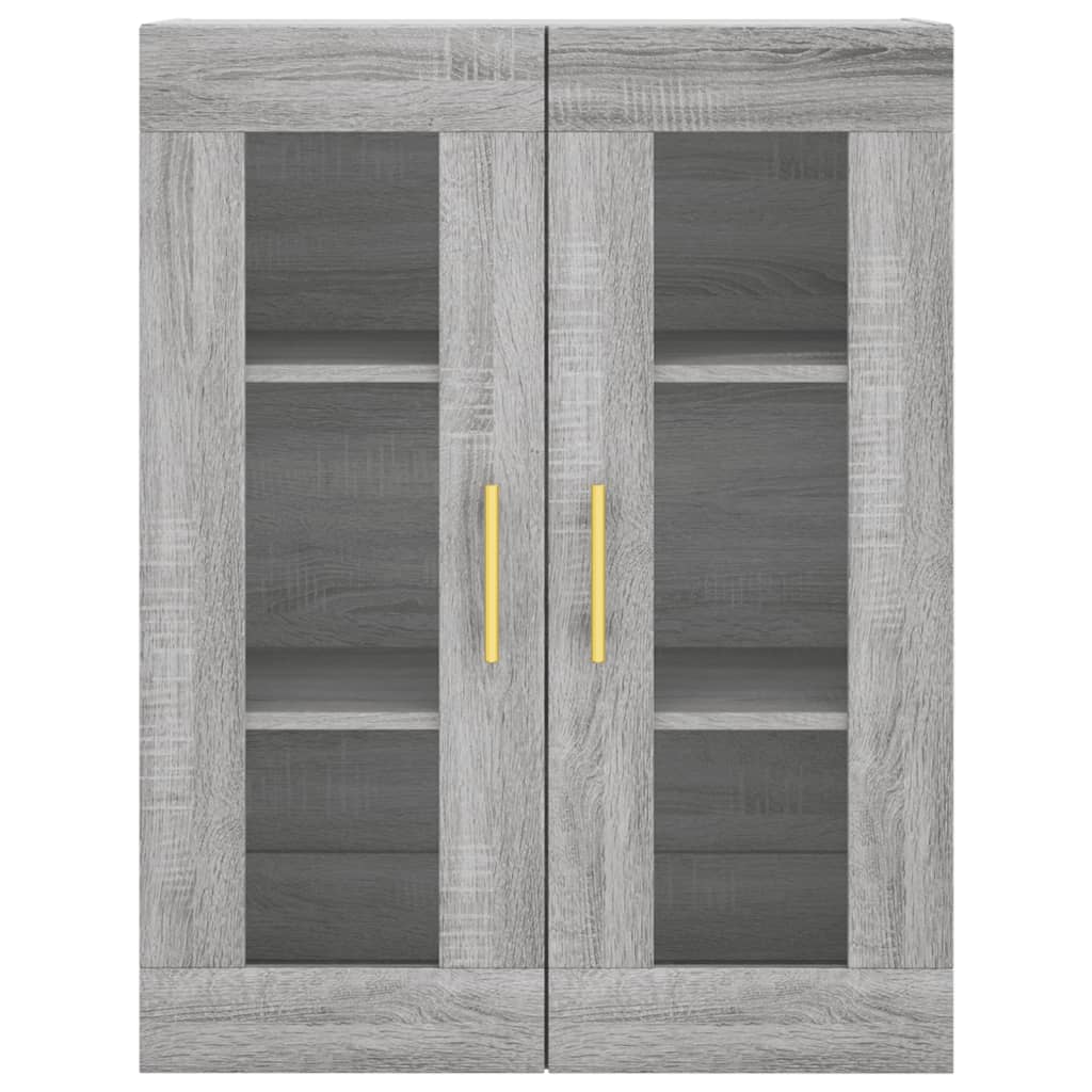 højskab 69,5x34x180 cm konstrueret træ grå sonoma-eg