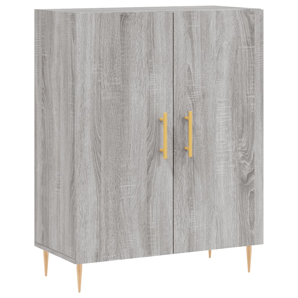 højskab 69,5x34x180 cm konstrueret træ grå sonoma-eg