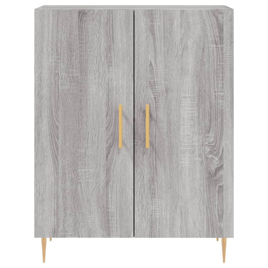 højskab 69,5x34x180 cm konstrueret træ grå sonoma-eg