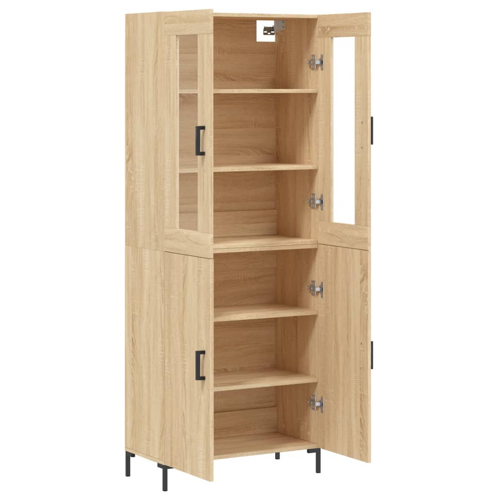 højskab 69,5x34x180 cm konstrueret træ sonoma-eg