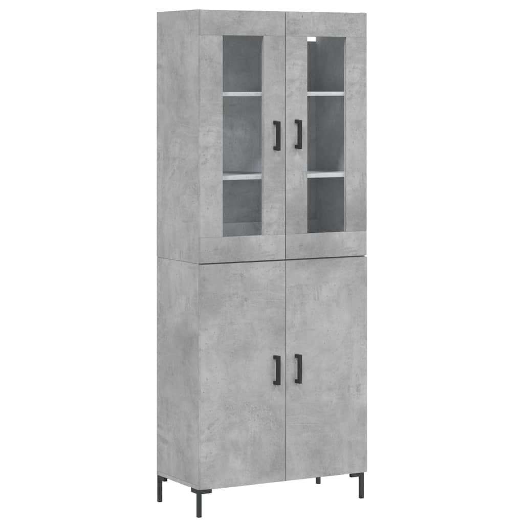 højskab 69,5x34x180 cm konstrueret træ betongrå