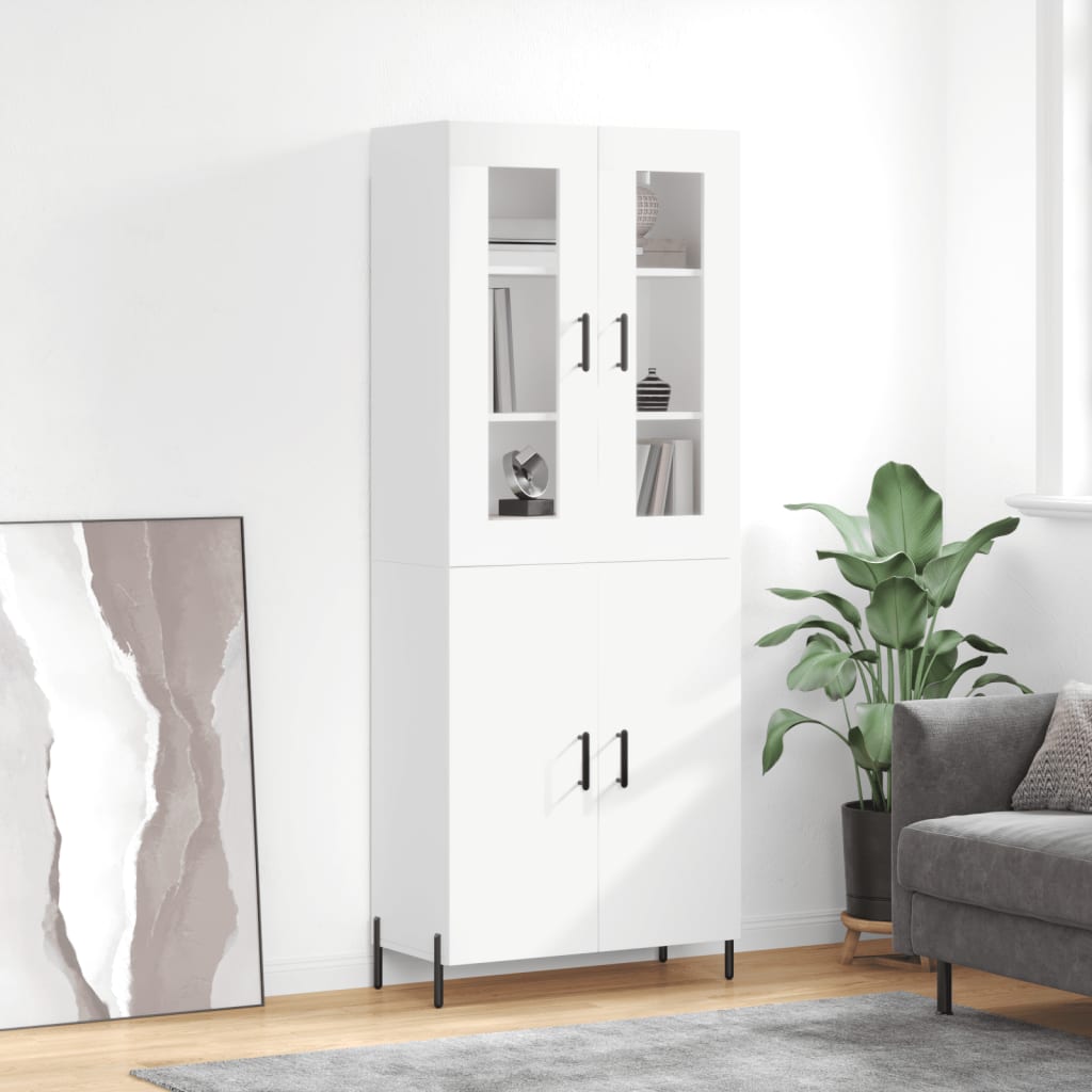 højskab 69,5x34x180 cm konstrueret træ hvid