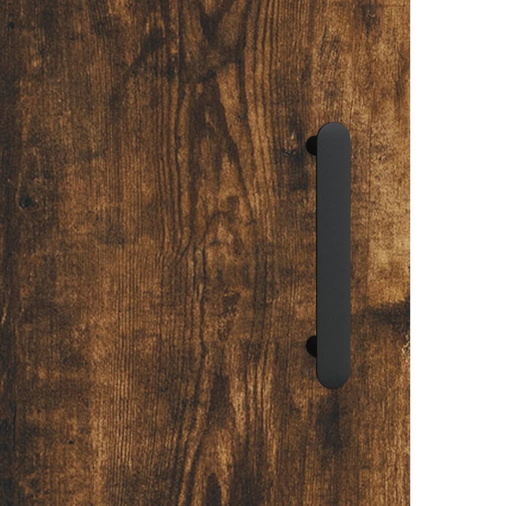 højskab 69,5x34x180 cm konstrueret træ røget egetræsfarve