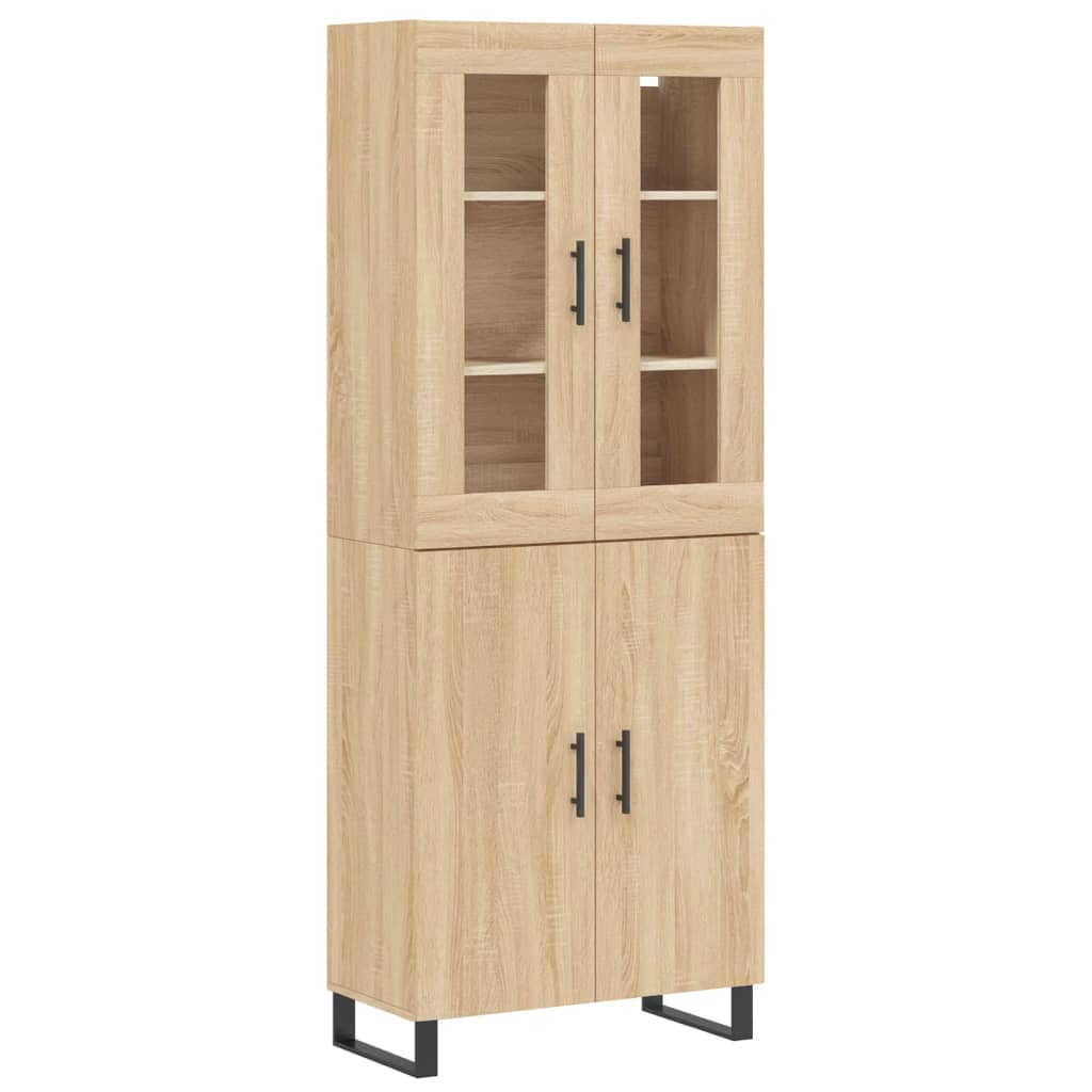 højskab 69,5x34x180 cm konstrueret træ sonoma-eg