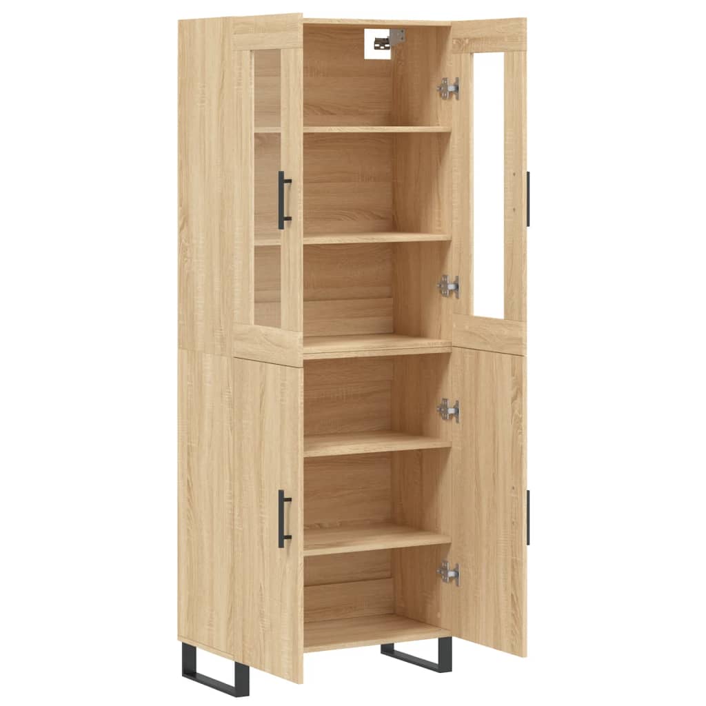 højskab 69,5x34x180 cm konstrueret træ sonoma-eg