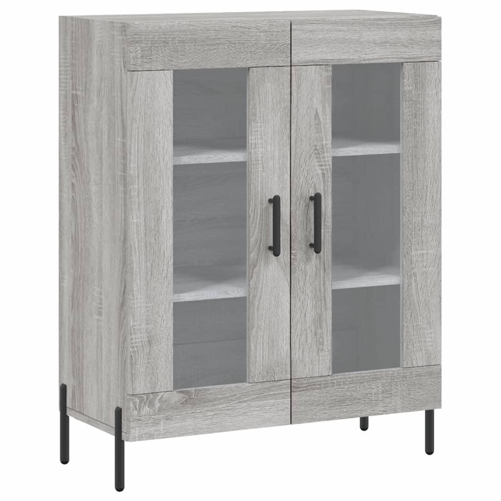 højskab 69,5x34x180 cm konstrueret træ grå sonoma-eg