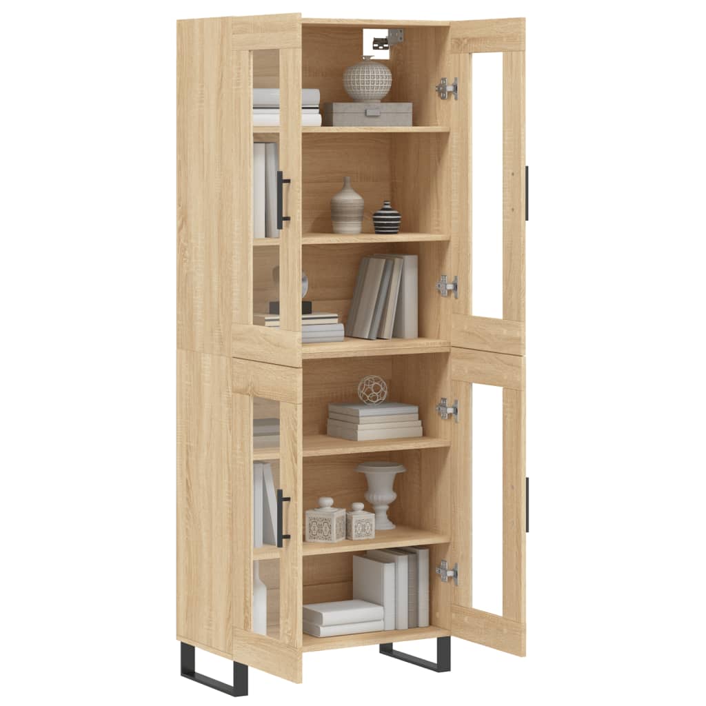 højskab 69,5x34x180 cm konstrueret træ sonoma-eg