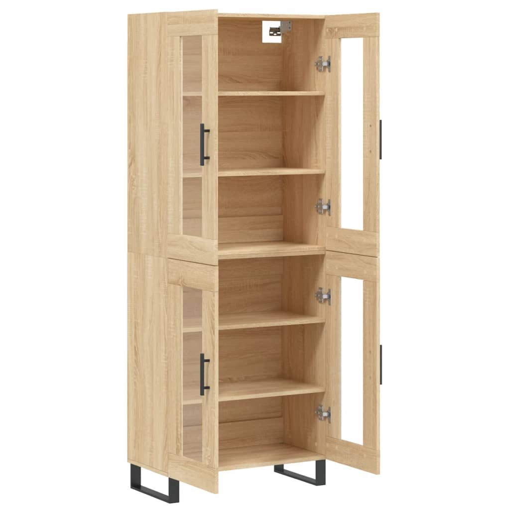 højskab 69,5x34x180 cm konstrueret træ sonoma-eg