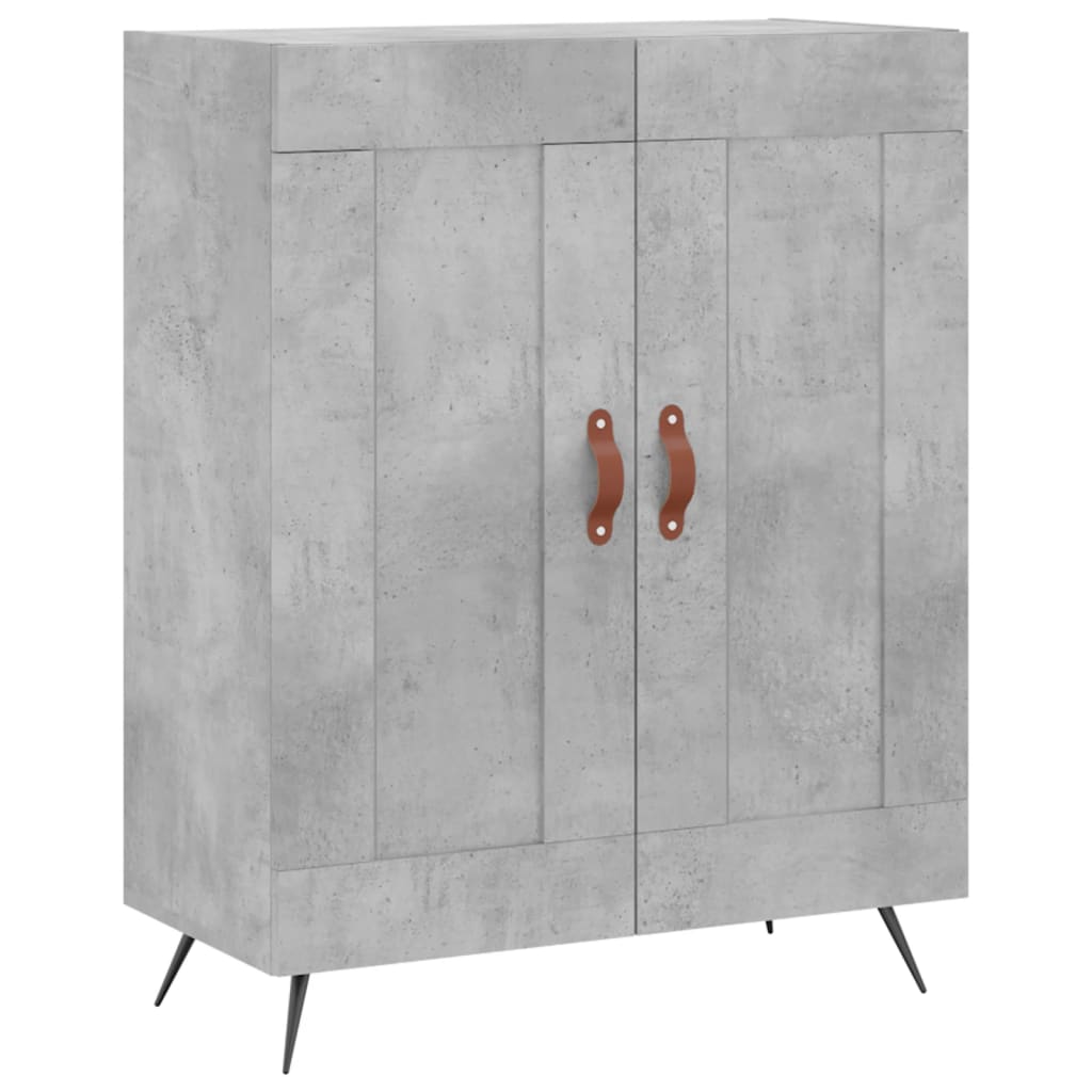 højskab 69,5x34x180 cm konstrueret træ betongrå