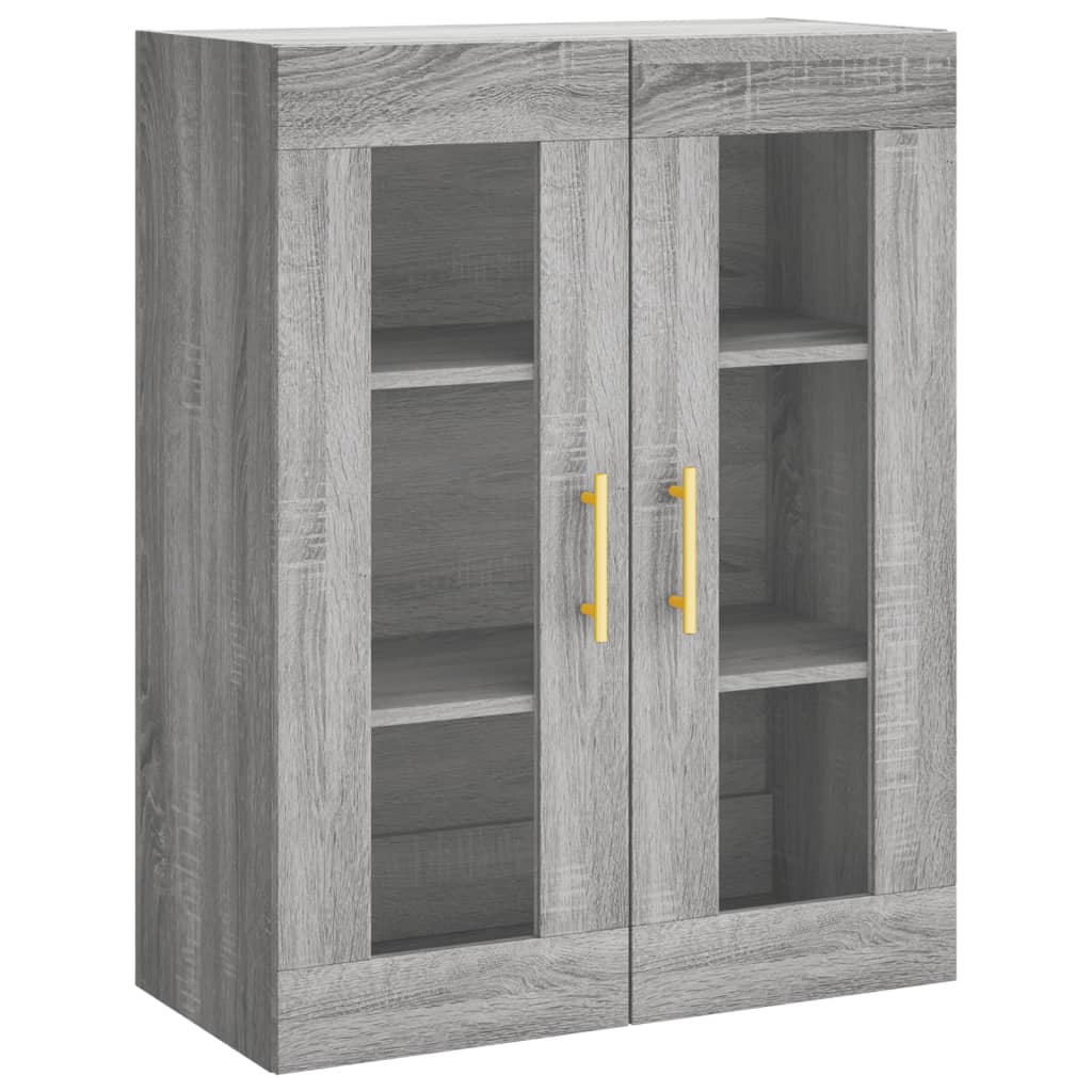 højskab 69,5x34x180 cm konstrueret træ grå sonoma-eg