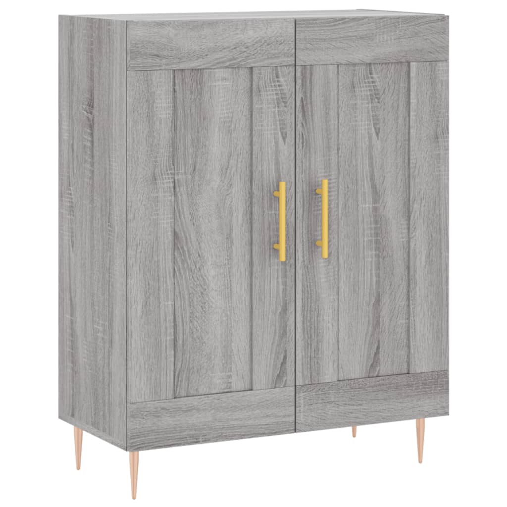 højskab 69,5x34x180 cm konstrueret træ grå sonoma-eg