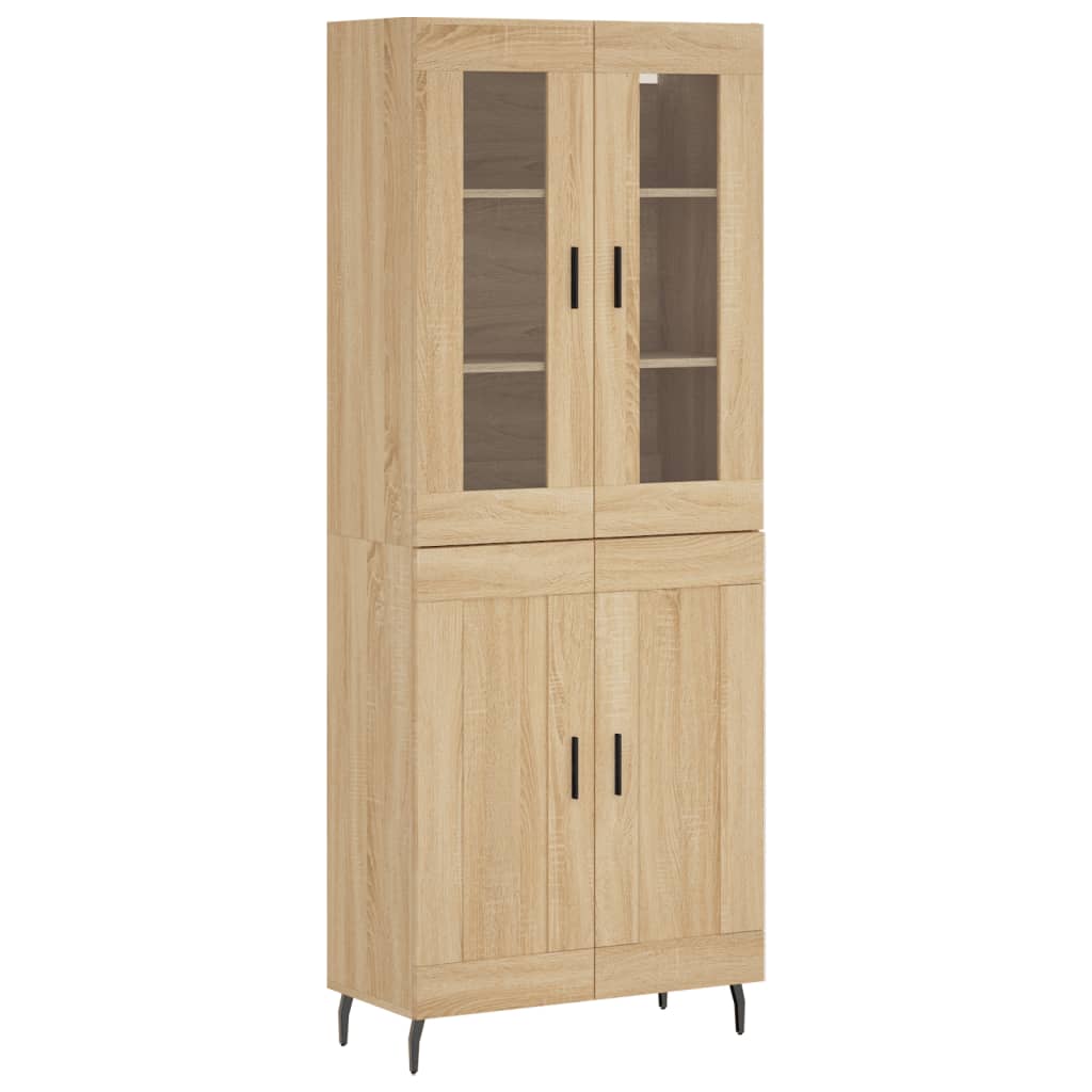 højskab 69,5x34x180 cm konstrueret træ sonoma-eg