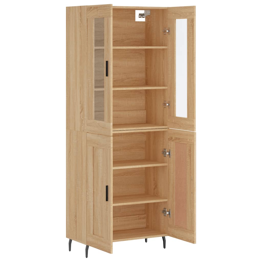 højskab 69,5x34x180 cm konstrueret træ sonoma-eg