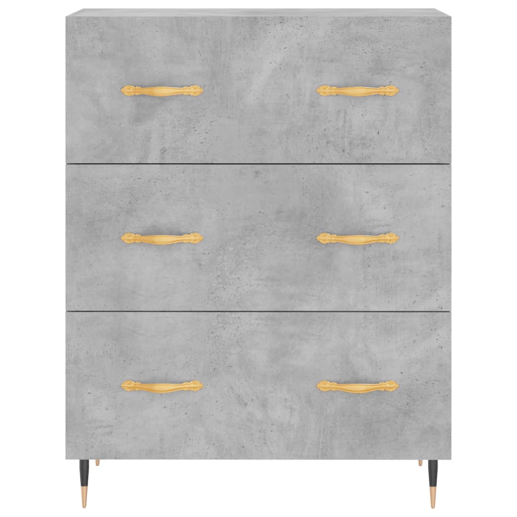 højskab 69,5x34x180 cm konstrueret træ betongrå
