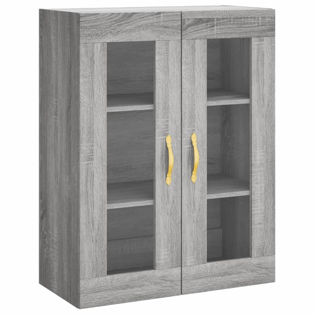 højskab 69,5x34x180 cm konstrueret træ grå sonoma-eg