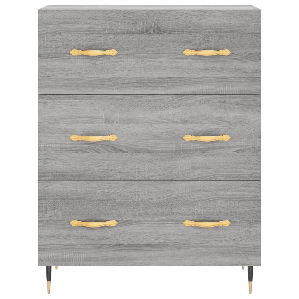 højskab 69,5x34x180 cm konstrueret træ grå sonoma-eg