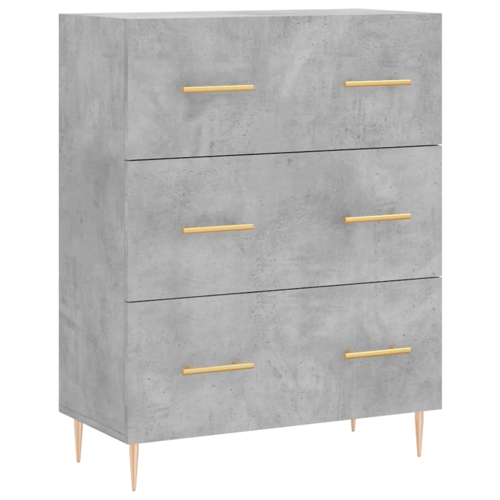 højskab 69,5x34x180 cm konstrueret træ betongrå