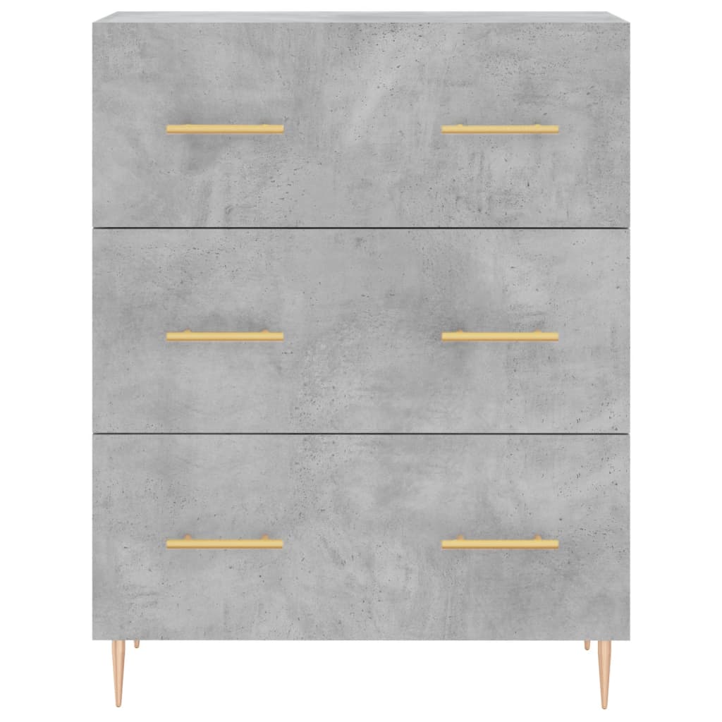 højskab 69,5x34x180 cm konstrueret træ betongrå