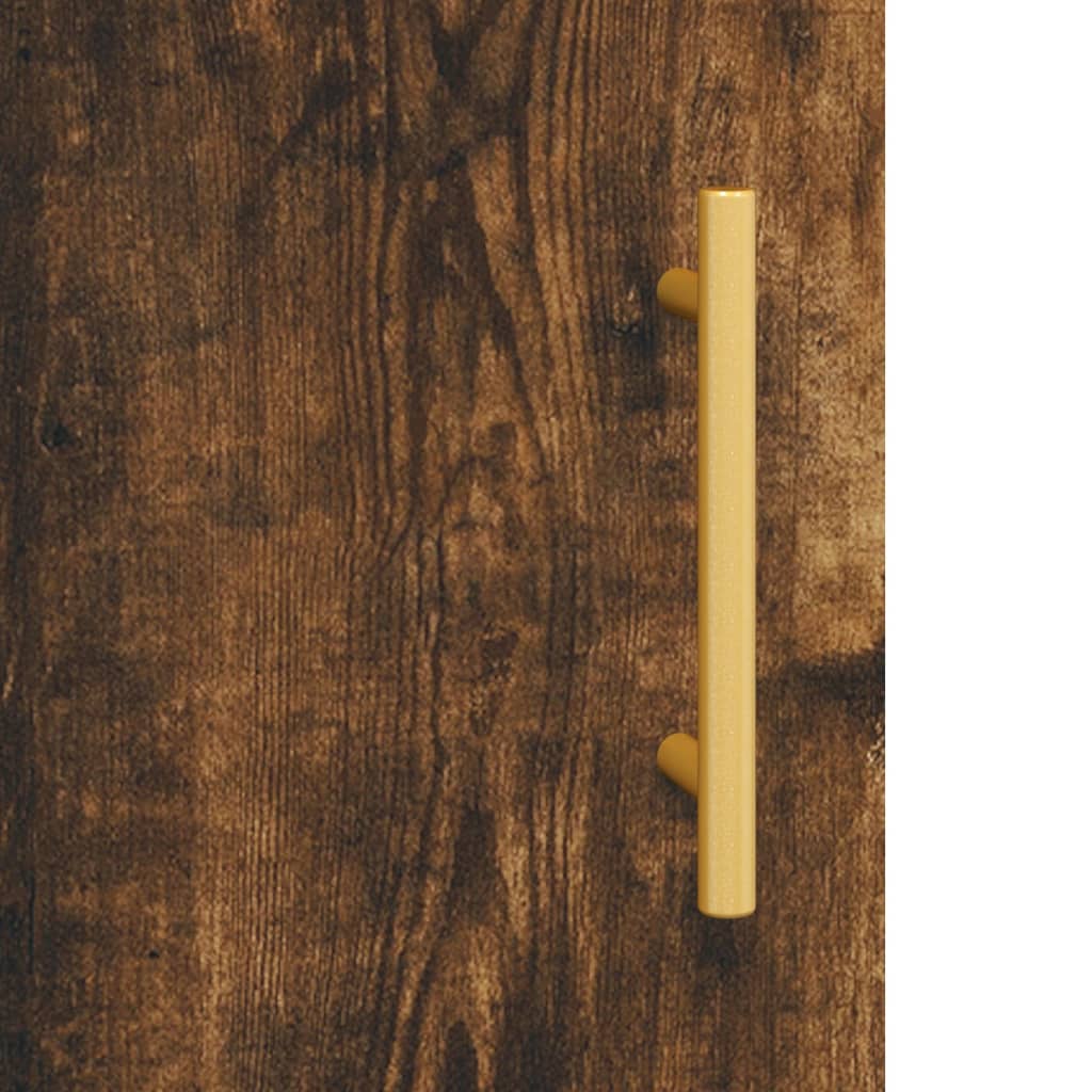 højskab 69,5x34x180 cm konstrueret træ røget egetræsfarve