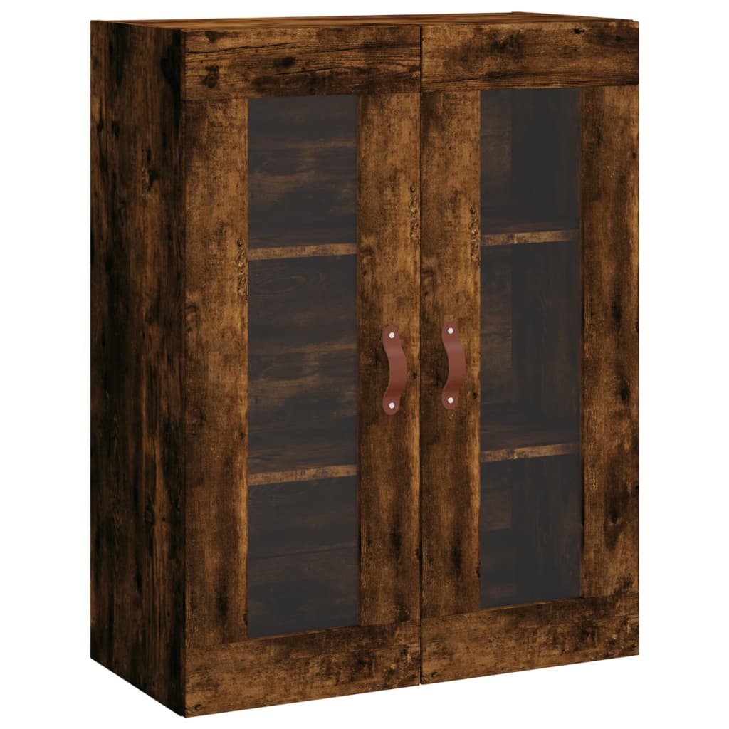 højskab 69,5x34x180 cm konstrueret træ røget egetræsfarve