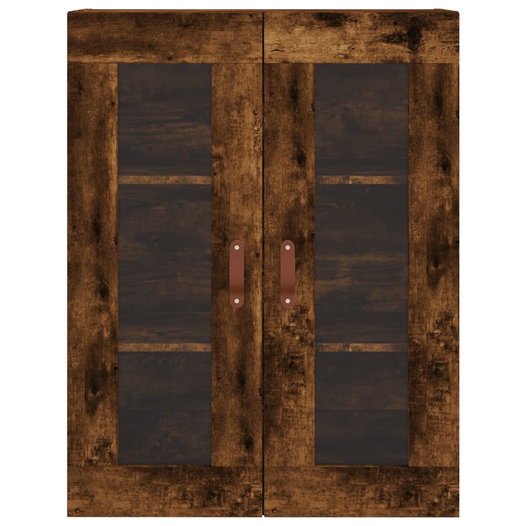 højskab 69,5x34x180 cm konstrueret træ røget egetræsfarve