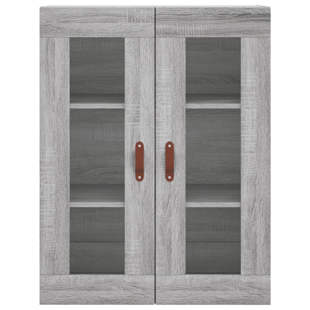 højskab 69,5x34x180 cm konstrueret træ grå sonoma-eg