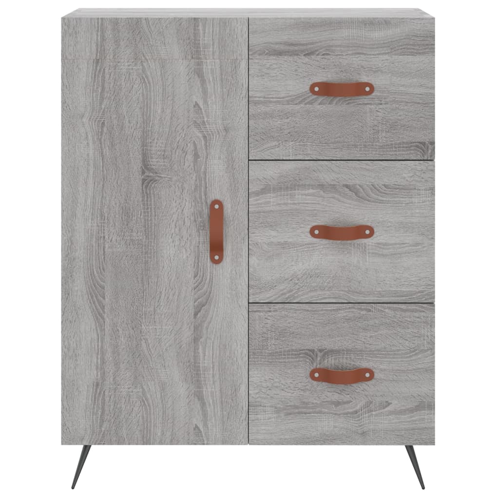 højskab 69,5x34x180 cm konstrueret træ grå sonoma-eg