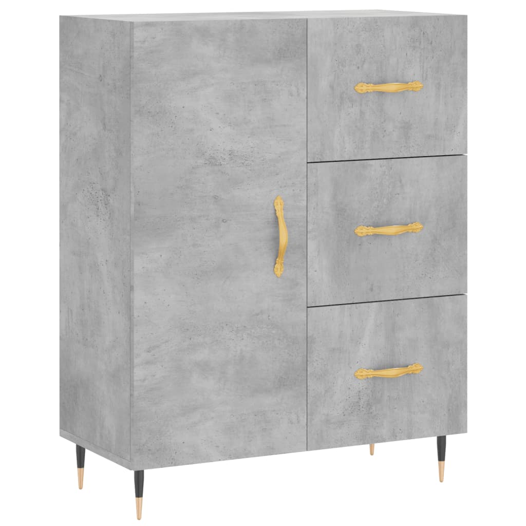 højskab 69,5x34x180 cm konstrueret træ betongrå