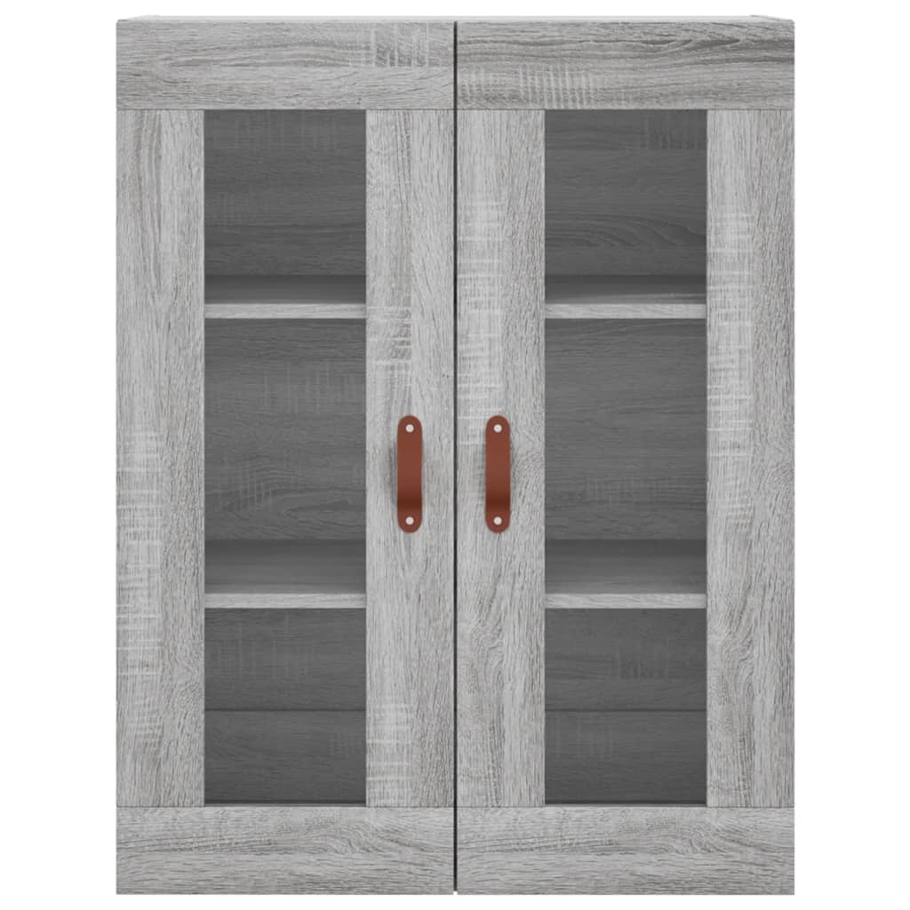 højskab 69,5x34x180 cm konstrueret træ grå sonoma-eg