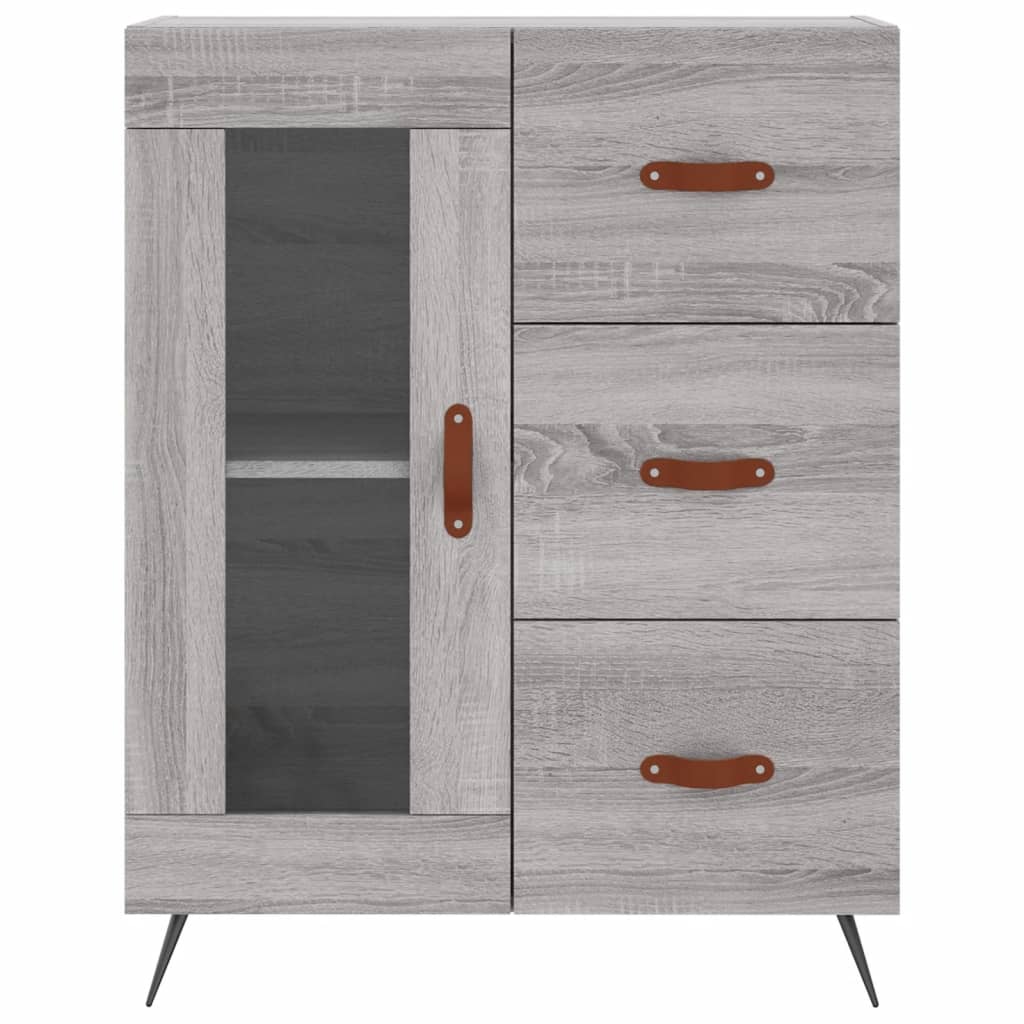højskab 69,5x34x180 cm konstrueret træ grå sonoma-eg