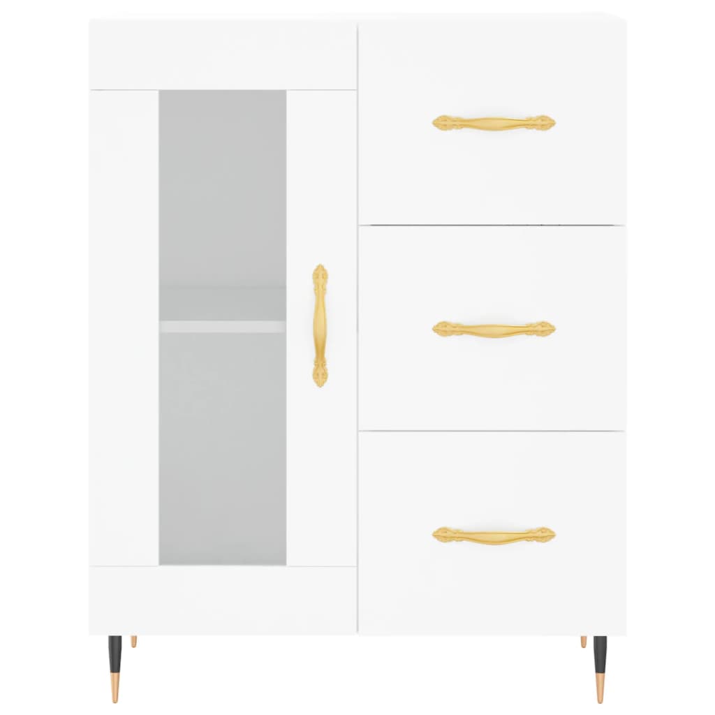højskab 69,5x34x180 cm konstrueret træ hvid