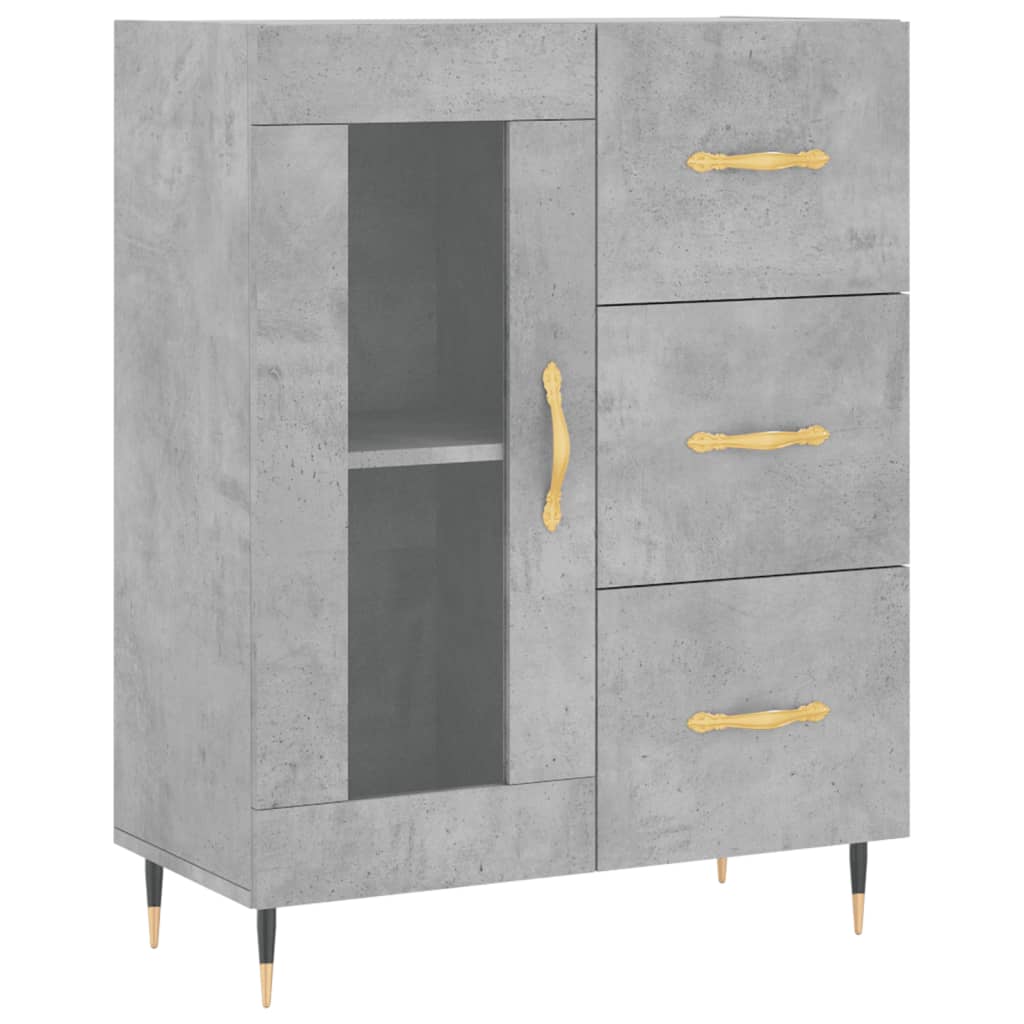 højskab 69,5x34x180 cm konstrueret træ betongrå