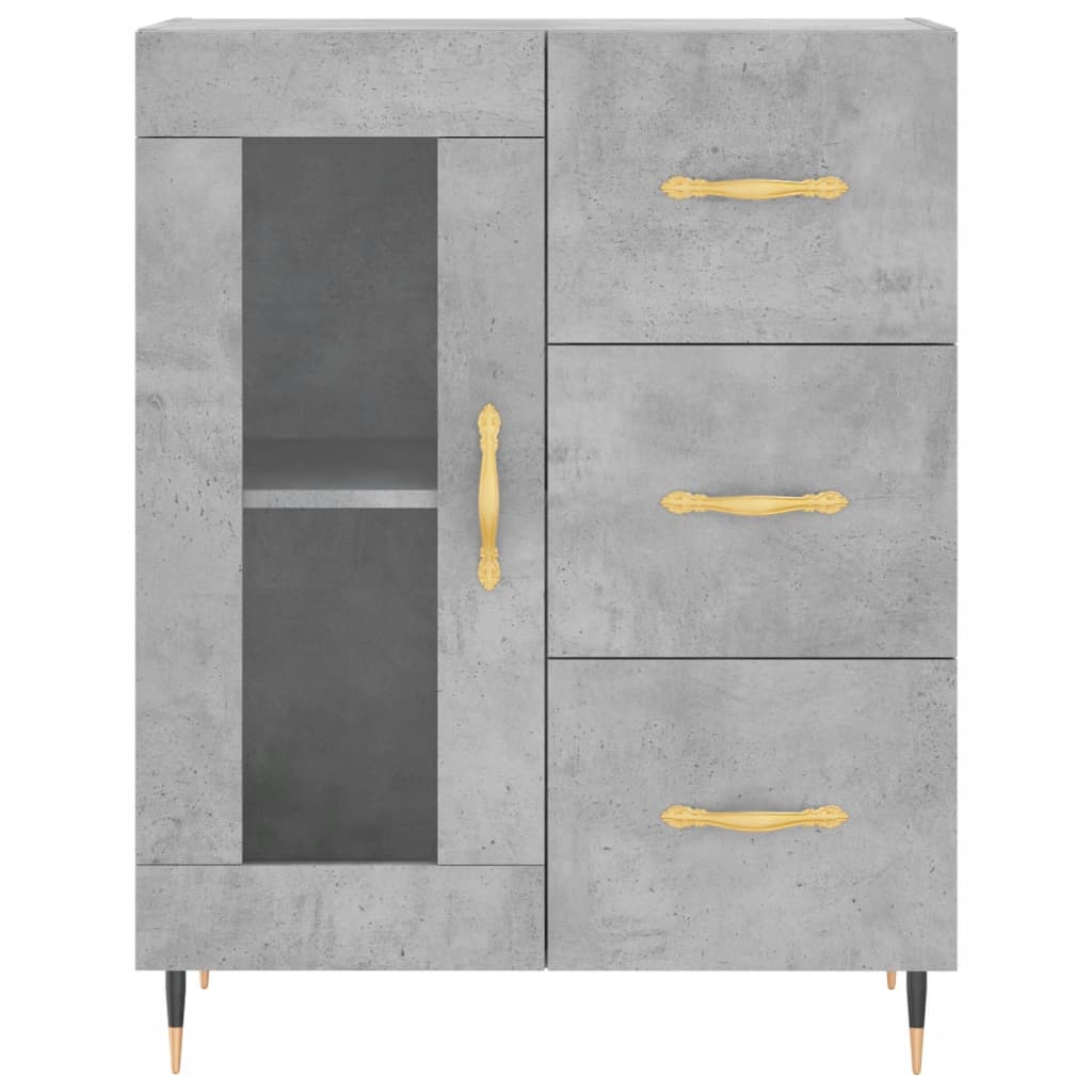 højskab 69,5x34x180 cm konstrueret træ betongrå