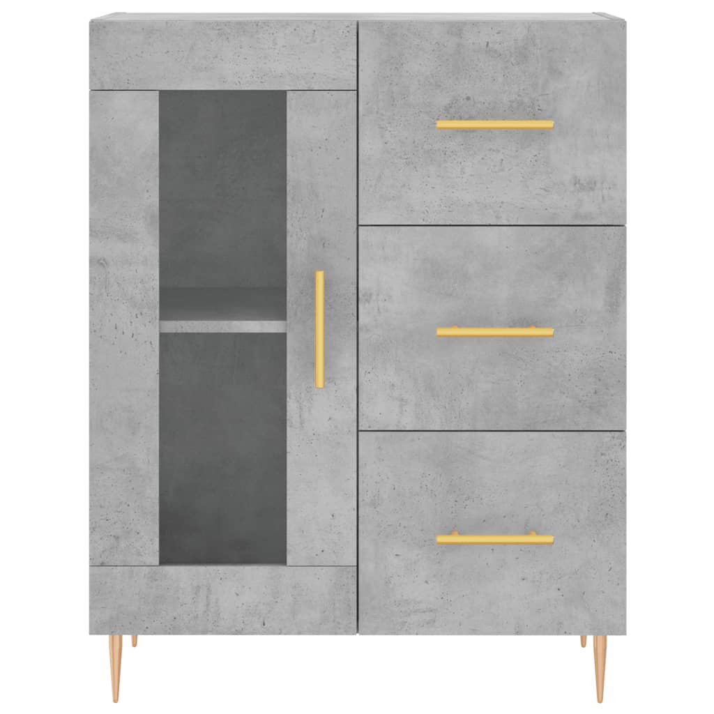 højskab 69,5x34x180 cm konstrueret træ betongrå
