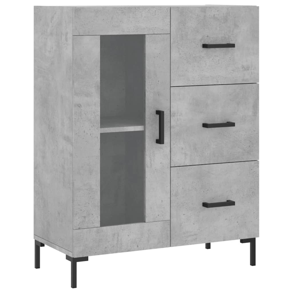 højskab 69,5x34x180 cm konstrueret træ betongrå