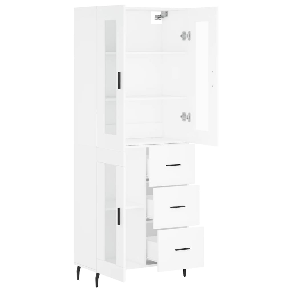 højskab 69,5x34x180 cm konstrueret træ hvid