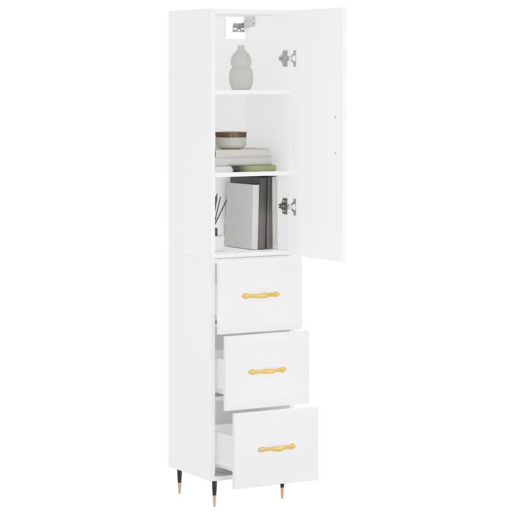 skab 34,5x34x180 cm konstrueret træ hvid