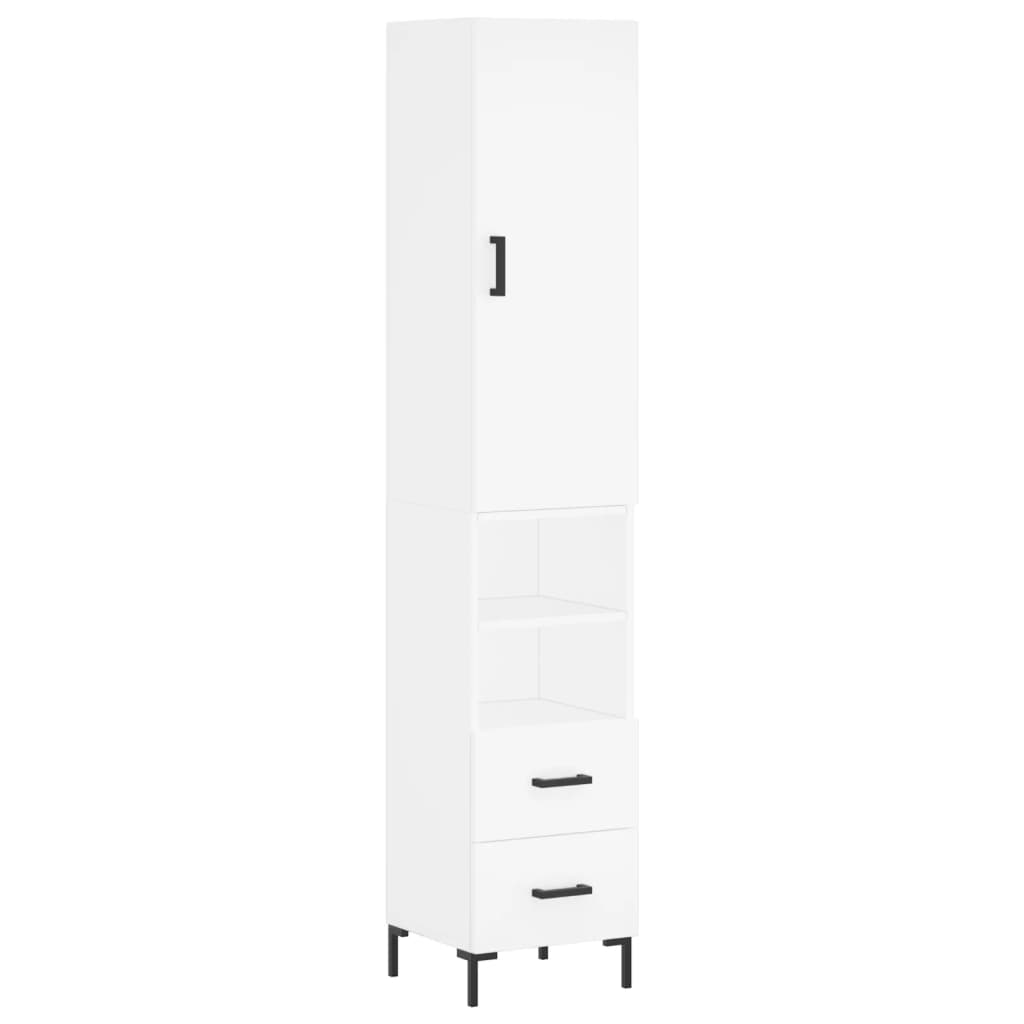 skab 34,5x34x180 cm konstrueret træ hvid